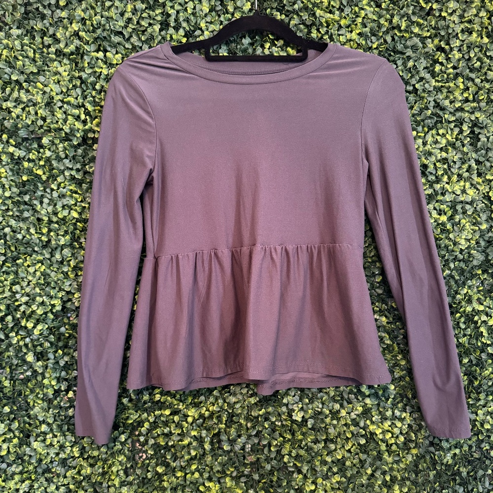Gray Long Sleeve Top